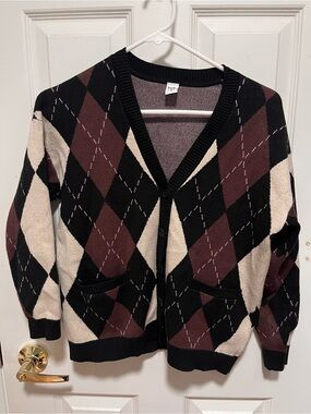 twik Black-Trimmed Mauve Knit Sweater